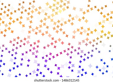 Light Blue, Yellow vector template with sky stars. Decorative shining illustration with stars on abstract template. Pattern for astronomy websites.