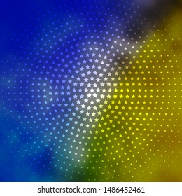 Light Blue, Yellow vector template with neon stars. Modern geometric abstract illustration with stars. Theme for cell phones.