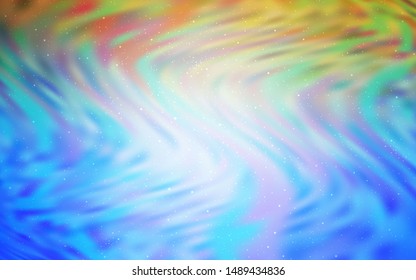 Light Blue, Yellow vector template with space stars. Glitter abstract illustration with colorful cosmic stars. Pattern for astrology websites.