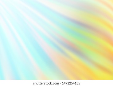 Light Blue, Yellow vector template with bent lines. Colorful abstract illustration with gradient lines. Marble style for your business design.