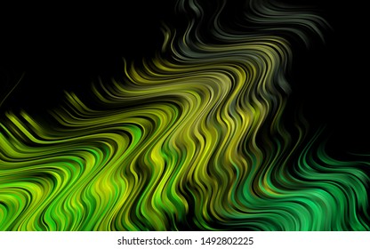 Light Blue, Yellow vector template with lava shapes. Modern gradient abstract illustration with bandy lines. The elegant pattern for brand book.