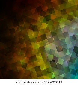 Light Blue, Yellow vector template with crystals, squares. Glitter abstract illustration with squares, lines. Pattern for commercials.