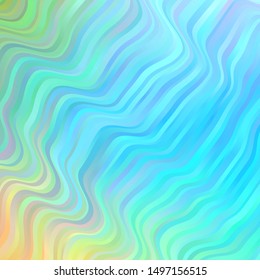 Light Blue, Yellow vector template with wry lines. Colorful illustration with curved lines. Best design for your posters, banners.