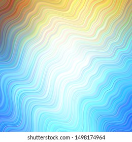 Light Blue, Yellow vector template with wry lines. Colorful abstract illustration with gradient lines. A completely new design for your business.