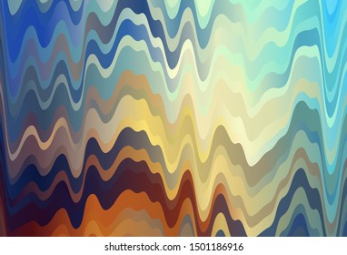 Light Blue, Yellow vector template with wry lines. Brand new colorful illustration in simple style. A new texture for your  ad, booklets, leaflets.