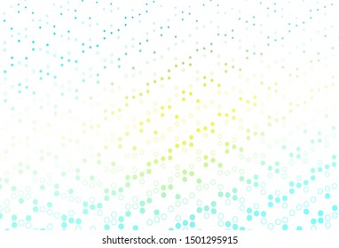 Light Blue, Yellow vector template with circles. Glitter abstract illustration with blurred drops of rain. Completely new template for your brand book.