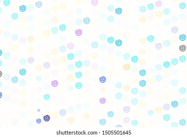 Light Blue, Yellow vector template with bent lines. Creative illustration in halftone style with gradient. A completely new design for your business.