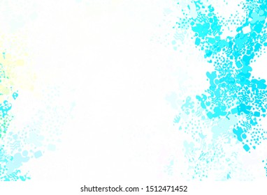 Light Blue, Yellow vector template with chaotic shapes. Colorful chaotic forms with gradient in modern style. Modern design for your business card.