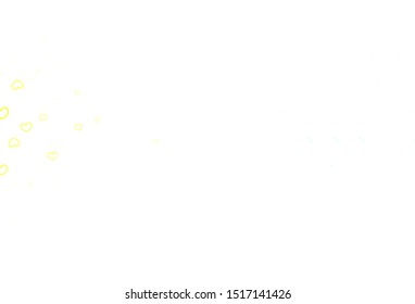 Light Blue, Yellow vector template with doodle hearts. Hearts on blurred abstract background with colorful gradient. Design for ad, poster, banner of Valentine Day.