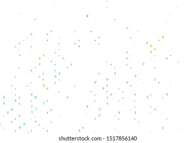 Light Blue, Yellow vector template with EUR, JPY, GBP. Illustration with EUR, JPY, GBP signs on white template. Template for ads of markets, loans.