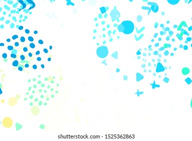 Light Blue, Yellow vector template with chaotic shapes. Simple colorful illustration with abstract gradient shapes. Simple design for your web site.