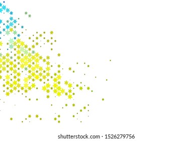 Light Blue, Yellow vector template with sky stars. Glitter abstract illustration with colored stars. Smart design for your business advert.