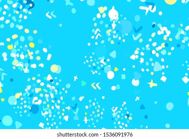 Light Blue, Yellow vector template with chaotic shapes. Simple colorful illustration with abstract gradient shapes. Simple design for your web site.