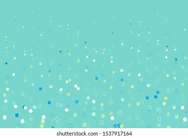 Light Blue, Yellow vector template with square style. Rectangles on abstract background with colorful gradient. Background for cell phones.