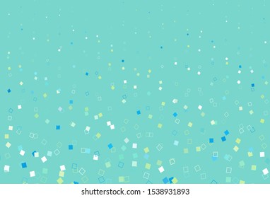 Light Blue, Yellow vector template with square style. Rectangles on abstract background with colorful gradient. Background for cell phones.