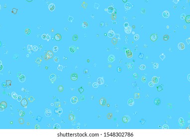 Light Blue, Yellow vector template with organic meal. Decorative illustration with food on abstract template. Doodle design for your business advert of cafes.