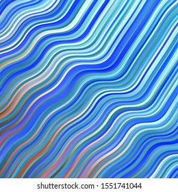 Light Blue, Yellow vector template with wry lines. Colorful illustration in abstract style with bent lines. Pattern for busines booklets, leaflets