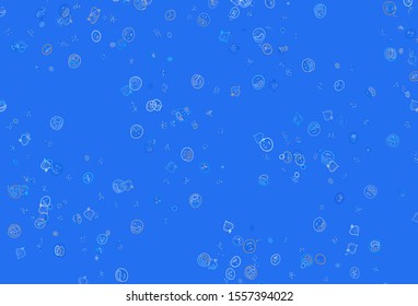 Light Blue, Yellow vector template with organic meal. Illustration with set of fresh food in doodle style. Doodle design for your business advert of cafes.