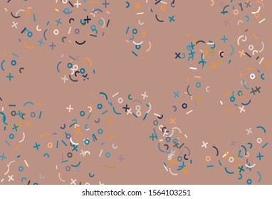 Light Blue, Yellow vector template with math simbols. Illustration with Numeral symbols on abstract template. Pattern for ad, booklets, leaflets of education.
