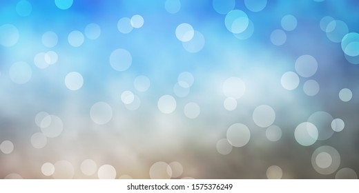 Light Blue, Yellow vector template with circles. Illustration with set of shining colorful abstract spheres. Pattern for websites.