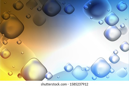 Light Blue, Yellow vector template with bent ribbons. Creative illustration in halftone memphis style with gradient. A new texture for your  ad, booklets, leaflets.