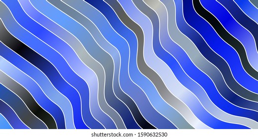Light Blue, Yellow vector template with curved lines. Bright illustration with gradient circular arcs. Smart design for your promotions.