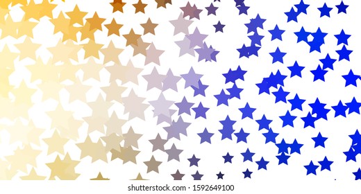 Light Blue, Yellow vector template with neon stars. Modern geometric abstract illustration with stars. Pattern for new year ad, booklets.