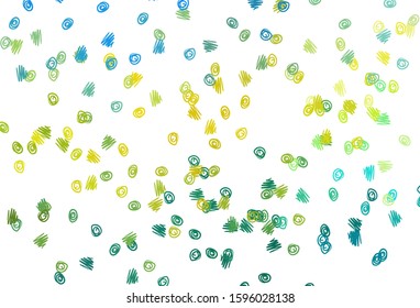 Light Blue, Yellow vector template with circles. Blurred decorative design in abstract style with bubbles. Completely new template for your brand book.
