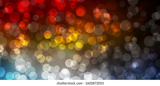 Light Blue, Yellow vector template with circles. Colorful illustration with gradient dots in nature style. Pattern for booklets, leaflets.