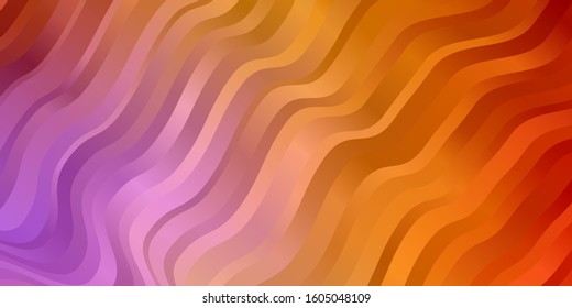 Light Blue, Yellow vector template with curved lines. Colorful illustration in abstract style with bent lines. Pattern for booklets, leaflets.