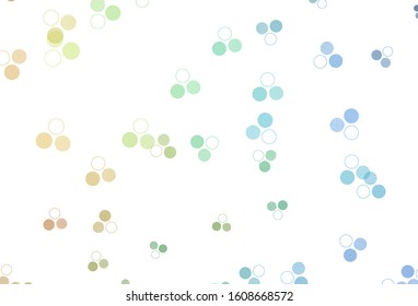 Light Blue, Yellow vector template with circles. Abstract illustration with colored bubbles in nature style. New template for your brand book.