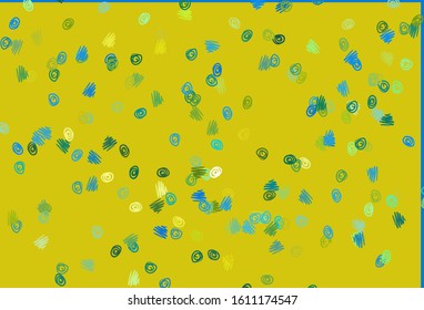 Light Blue, Yellow vector template with circles. Blurred decorative design in abstract style with bubbles. Completely new template for your brand book.