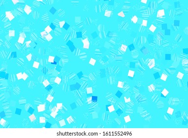 Light Blue, Yellow vector template with crystals, circles, squares. Decorative design in abstract style with lines, dots, cubes. Smart design for your adverts.