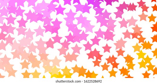 Light Blue, Yellow vector template with neon stars. Colorful illustration with abstract gradient stars. Pattern for new year ad, booklets.
