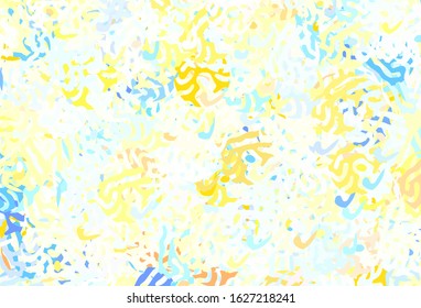 Light Blue, Yellow vector template with chaotic shapes. Simple colorful illustration with abstract gradient shapes. Best smart design for your business.