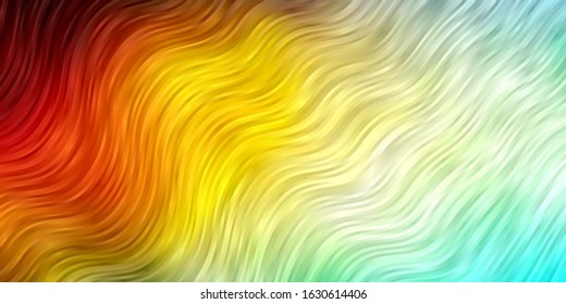 Light Blue, Yellow vector template with lines. Colorful geometric sample with gradient curves.  Template for your UI design.