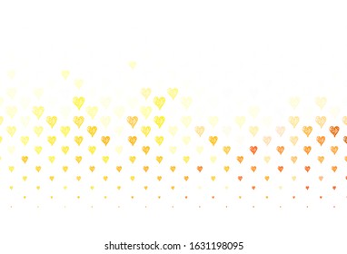 Light Blue, Yellow vector template with doodle hearts. Illustration with shapes of gradient hearts on blur backdrop. Template for Valentine's greeting postcards.