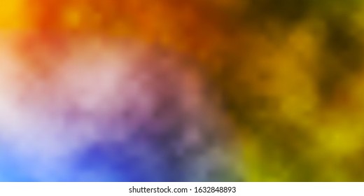 Light Blue, Yellow vector template with sky, clouds. Abstract illustration with colorful gradient clouds. Template for landing pages.