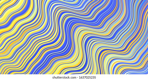 Light Blue, Yellow vector template with lines. Abstract illustration with gradient bows. Smart design for your promotions.