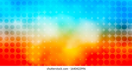 Light Blue, Yellow vector template with circles. Abstract colorful disks on simple gradient background. Pattern for wallpapers, curtains.