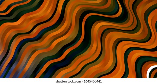 Light Blue, Yellow vector template with wry lines. Colorful abstract illustration with gradient curves. Best design for your posters, banners.