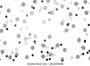 Planta vectorial amarillo, azul claro, con cristales, círculos, cuadrados. Ilustración abstracta brillante con esferas, cuadrados, líneas. Patrón para sitios web.