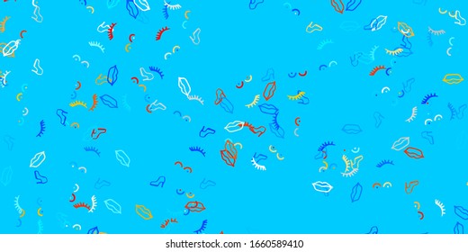Light Blue, Yellow vector template with businesswoman signs. Abstract illustration with a depiction of women's power. Best design to show the power of women.