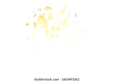Light Blue, Yellow vector template with circles. Blurred decorative design in abstract style with bubbles. Pattern for beautiful websites.
