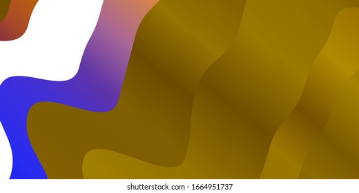Light Blue, Yellow vector template with wry lines. Colorful illustration, which consists of curves. Smart design for your promotions.
