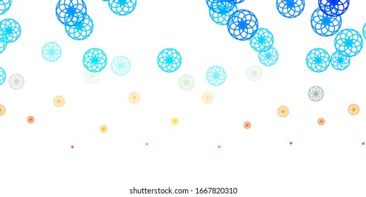Light Blue, Yellow vector template with circles. Illustration with set of shining colorful abstract spheres. Pattern for wallpapers, curtains.