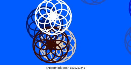 Planta vectorial amarilla y azul claro con círculos. Ilustración abstracta con puntos coloridos al estilo natural. Nueva plantilla para un libro de marcas.
