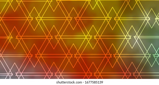 Planta vectorial amarilla, azul claro, cristales, triángulos. Ilustración con un conjunto de triángulos coloridos. Mejor diseño para afiches, banners.