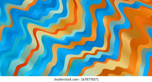 Light Blue, Yellow vector template with curves. Colorful illustration with curved lines. Smart design for your promotions.