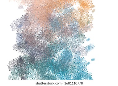 Planta vectorial amarilla, azul claro, con estructura de inteligencia artificial. Brillante ilustración colorida con estructura real de IA. Diseño para la representación de las innovaciones cibernéticas.